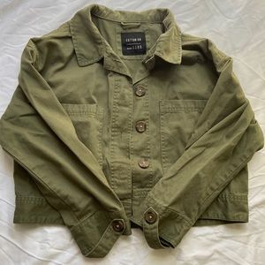 green cropped jacket